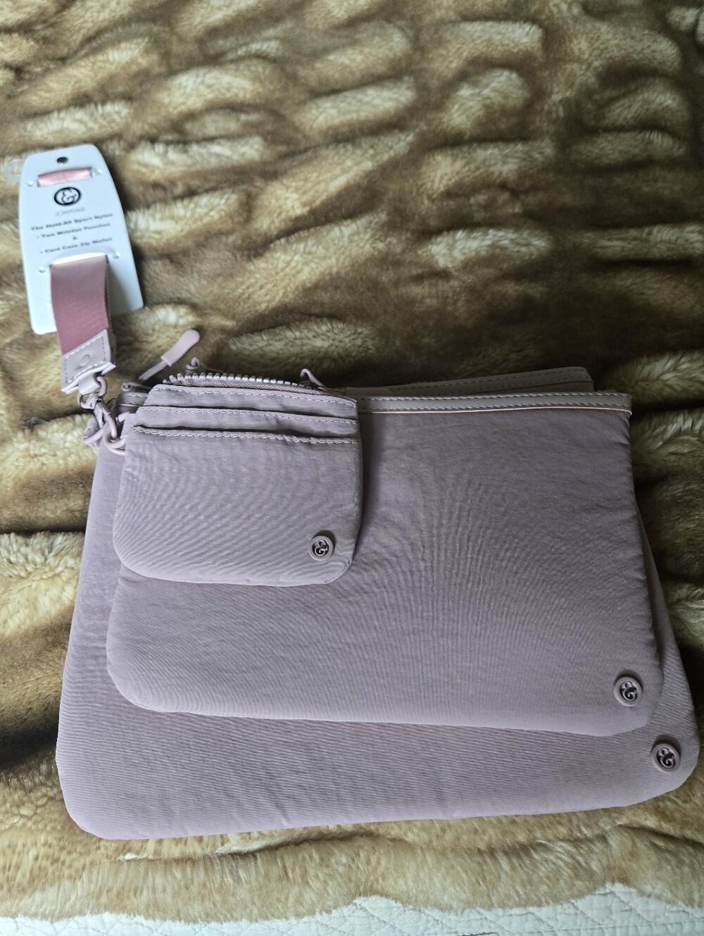 Joan & David Pale Pink Three-Piece Wristlet Pouch Set